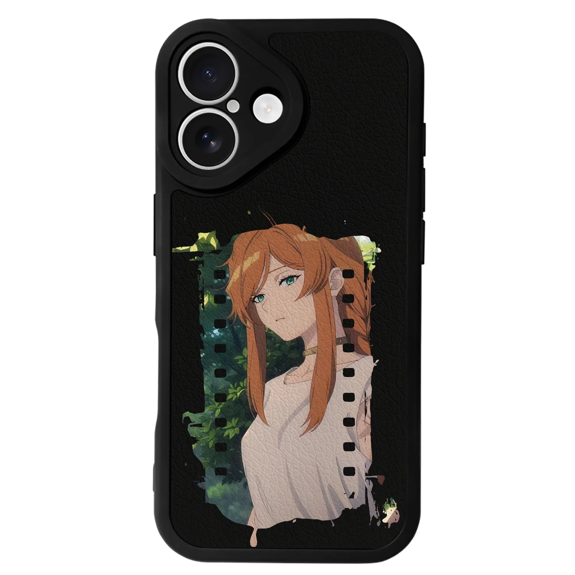 葬送のフリーレン（Frieren） グッズ,フランメ（Flamme） - IPhone 16シリーズ対応 ・ シリコンスマホケース ・ レザー調 ・ 高精度フィット ・ 耐衝撃 ・ ワイヤレス充電対応 ・ 精密カット